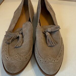 Crown Vintage Taupe Tassel Loafers